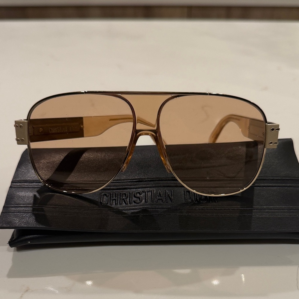Dior Tan Aviator Sunglasses